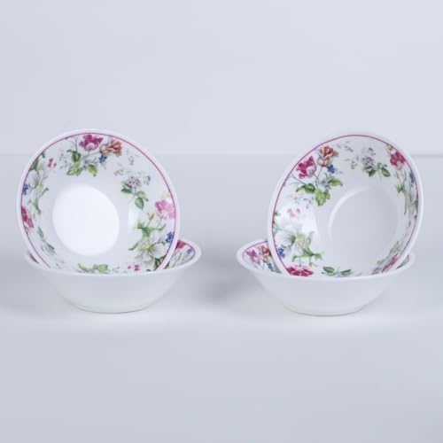 Image of GOLDEN QUEEN'S Small Bowls - Set of 6 | Perfect for Snacks, Fruits, Dessert, Salad & dips | Microwave Safe - Garden Splendor