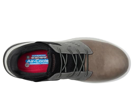 SKECHERS Men's Delson 3.0 SR-Tyoll Comp Toe Sneaker, Grey, 10