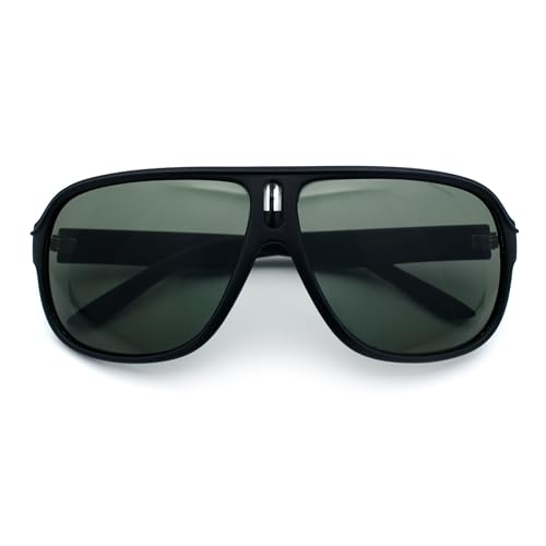 SA106 Mens Large Tempered Glass Lens Racer Plastic Manly Sunglasses