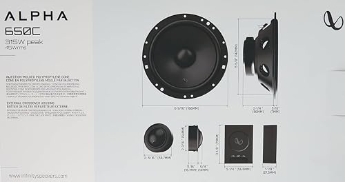 Infinity Alpha 650C 315W Wired Component Car Speaker Black 7 315O1EabKNL