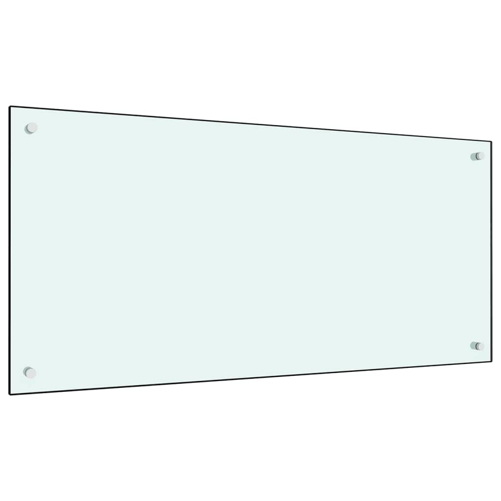 vidaXL Kitchen Backsplash White 100 x 50 cm Tempered Glass