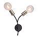 Produktbild Retro Stil Wand Strahler Messing Leuchte Wohn Ess Zimmer Vintage Lampe schwarz Globo 54003-2W, Bunt, Norme