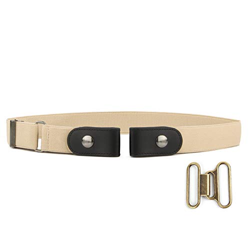 Lalafancy Cinto sem fivela para homens das mulheres confortável sem fivela cintos elásticos calças de ganga cintos invisíveis cintos ajustáveis ajusta-se a 61 cm a 38 cm - caqui