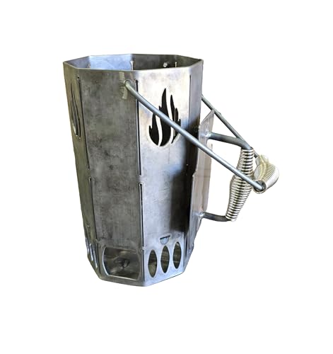 Generic Five6 Metals Heavy Duty Charcoal Chimney Starter (Raw Steel), Silver, 56cs11