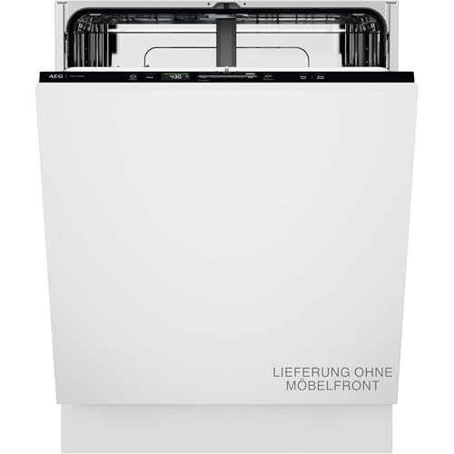 AEG Vollintegrierter 6000 Geschirrspüler, 60cm Spülmaschine, kraftvolle Reinigung mit 3x besserer Sprühabdeckung & viel Platz, 44dB, LightOnFloor, verbrauchsbasierte Zeitauswahl, QuickLift, GI620B2SC