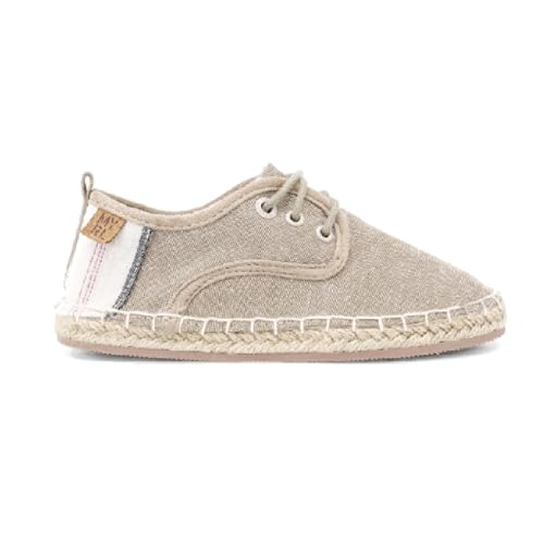 Mayoral Espadrilles à lacets pour enfant en lin beige - 682 pour enfants, Taupe, 33 EU