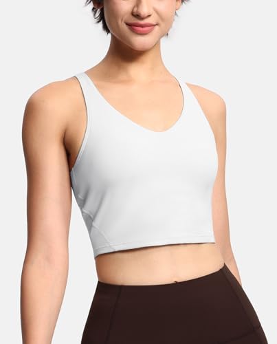 Image of THE GYM PEOPLE Womens' Sports Bra Longline Wirefree Padded with Medium Support