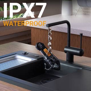 review ingstek Meat Thermometer, 2 in 1 Dual Probe Waterproof Instant Reading Food Thermometer with LCD Backlight, Magnet and Alarm, Suitable for Kitchen Oven, BBQ, Milk, Candy, Turkey, Frying