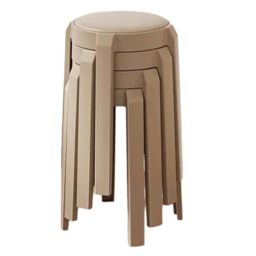 Juego de 4 taburetes apilables de plástico con asientos acolchados, taburetes de bar portátiles sin respaldo para el hogar, escuela, aula y uso al aire libre