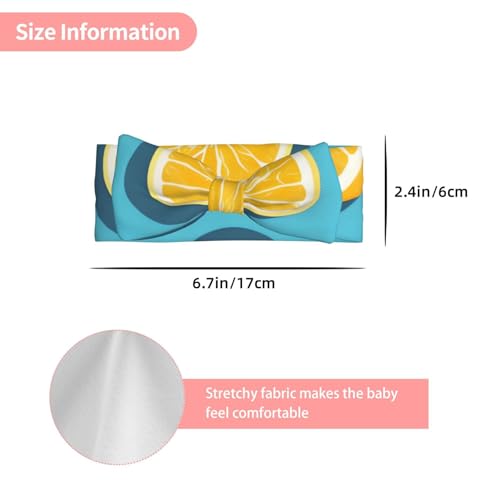 Lemon Wedges Baby Bow Headband, Soft Baby Bow Hair Accessory For Newborn Babies, &*Toddlers, Kids.3