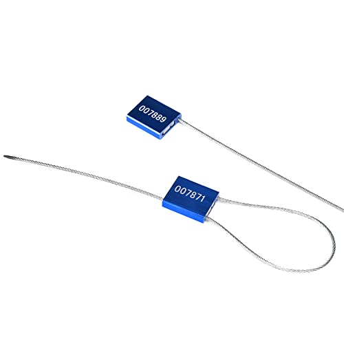 Sello de cable de alta seguridad, bloqueo a prueba de manipulaciones para contenedores de carga y remolques, alambre de acero autoblocante, número de serie único, paquete de 100