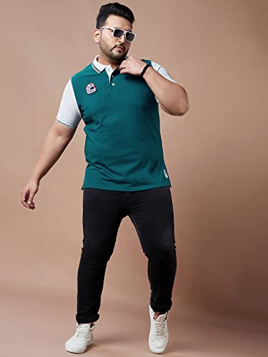 Image of Bigbanana Plus Size Men's Regular Fit Colorblock Polo Tshirt