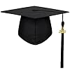 yumcute Doktorhut Studentenhut, Abschluss Hut 2023 Jahreszahl Tassel Anhänger Adjustable Bachelor Hut, Graduation Hat für Universität, Hochschule, Abitur Abschluss – Schwarz