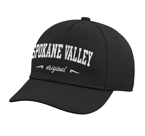 Spokane Valley Design College Washington Spokane Valley Adjustable Printed Baseball Hat, Black