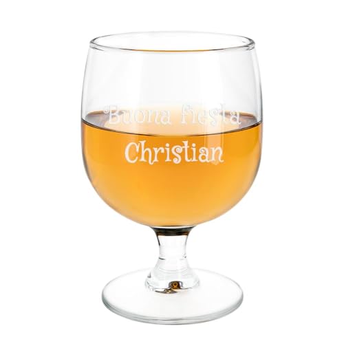 Ocadeau Bicchiere da cognac personalizzato - Bicchiere con stelo personalizzato con testo inciso - Bicchiere da cognac originale