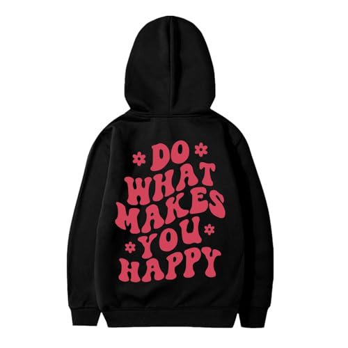 Pink Puff Graphic Preppy Hoodies Sweatshirts for Teen Girls Kids Letter Long Sleeve Cute Preppy Clothes Y2K Tops with Pockets
