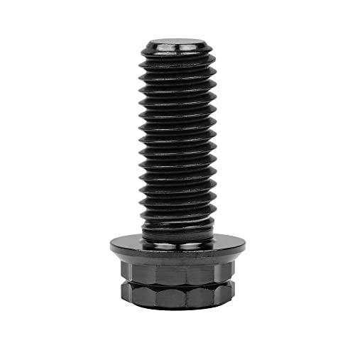 Image of Titanium Flange 12 Point Head M8 x15 20 25 30 35 40 45 50 55 60 65mm Screw Bolt Pack of 4 (M8x20mm, Black)