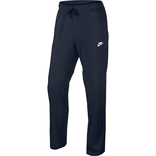 Nike Mens Open Hem Club Cotton Jersey Light Sweatpants Obsidian/White 804421-451 Size Large