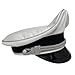WW2 German Desert SS Officer Hat Cap Visor Replica, Black and Gray