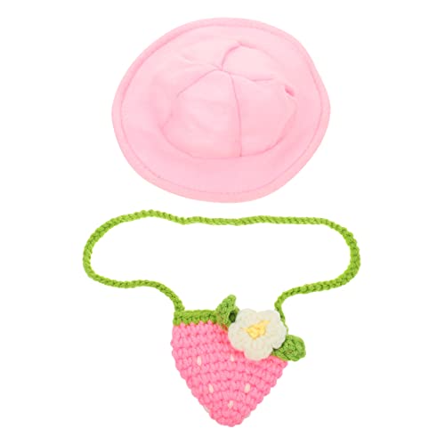 Hemoton 1set Bunny Costume Accessories for Pets Hat Strawberry Bag Cute Pet Clothes for and Bunnies for Festivals and Parties