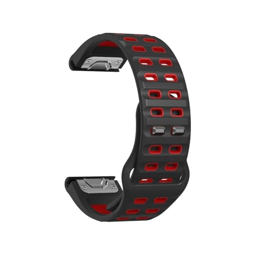 22mm 26mm}VJQXgohɓKGarmin Fenix 8/7/7X/6X/6Pro/5X/5Plus/Epix Pro Gen2 47mm 51mm(Black-Red,22mm For Fenix 5 5Plus)