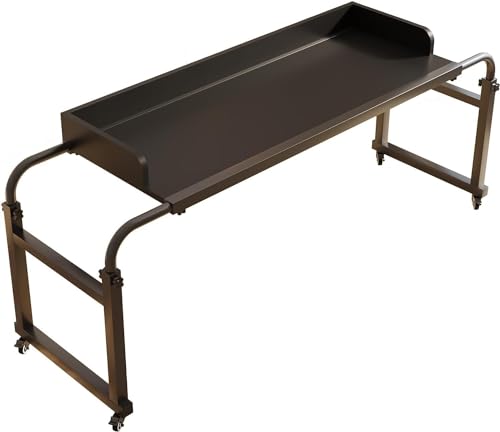 Table de lit à roulettes réglable 115-210 cm avec hauteur ajustable 65-95 cm