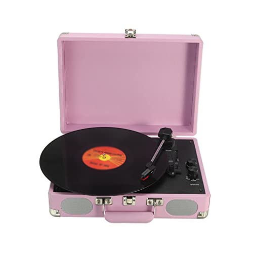 Vinyl Record Player LP Disc 33/45/78 RPM Double Button Operation Bluetooth Portable Leather Gramophone Speaker Turntable - Les Beatles, Paul McCartney, John Lennon, RIngo Starr, George Harrison Vinyl Record Player LP Disc 33/45/78 RPM Double Button Operation Bluetooth Portable Leather Gramophone Speaker Turntable
