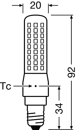 OSRAM LED Superstar Special T SLIM, Dimmable slim LED special lamp, E14 base, Warm white (2700K), replacement for conventional 60W lamp, 6-pack