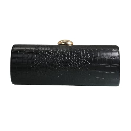 Tasysain Women PU Leather Long Purse Handbag Crocodile Pattern Shoulder Clutch Bag for Casual Party (Black)