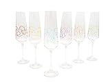 Model Sandra Bohemia Sektgläser Kristall, 6 x 200 ml, Model Sandra (bunt)