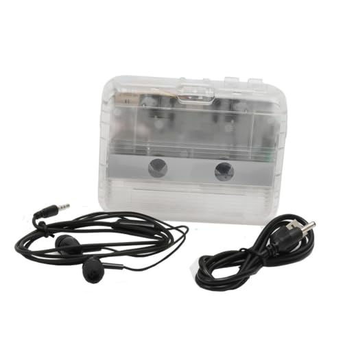 Nucelit Reproductor de casete con puerto de auriculares de 3,5 mm, modo, importación USB y búsqueda de FM para escuchar en casa y escritorio, reproductor de casete portátil, cinta de modo USB