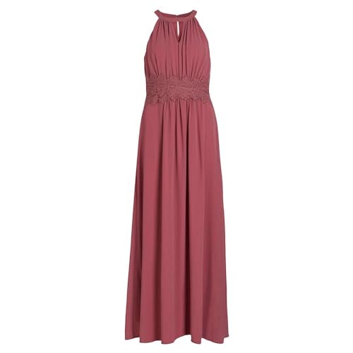 Vila Damen Vimilina Halterneck Maxi Dress-Noos Kleid, Mesa Rose/Detail:Elastic,44