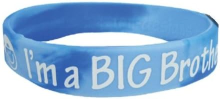 I'm a Big Brother/I'm a Big Sister Silicon Wrist Band Bracelets - Sibling Announcement Gift (Blue - Big Brother)
