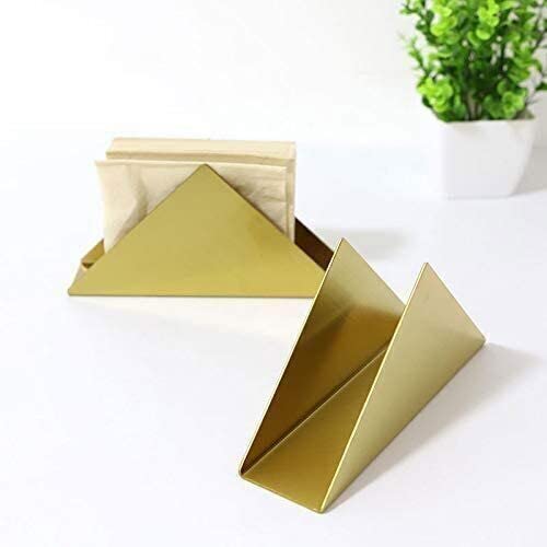 Servilletero moderno de acero inoxidable para cócteles, organizador de papel, dorado mate