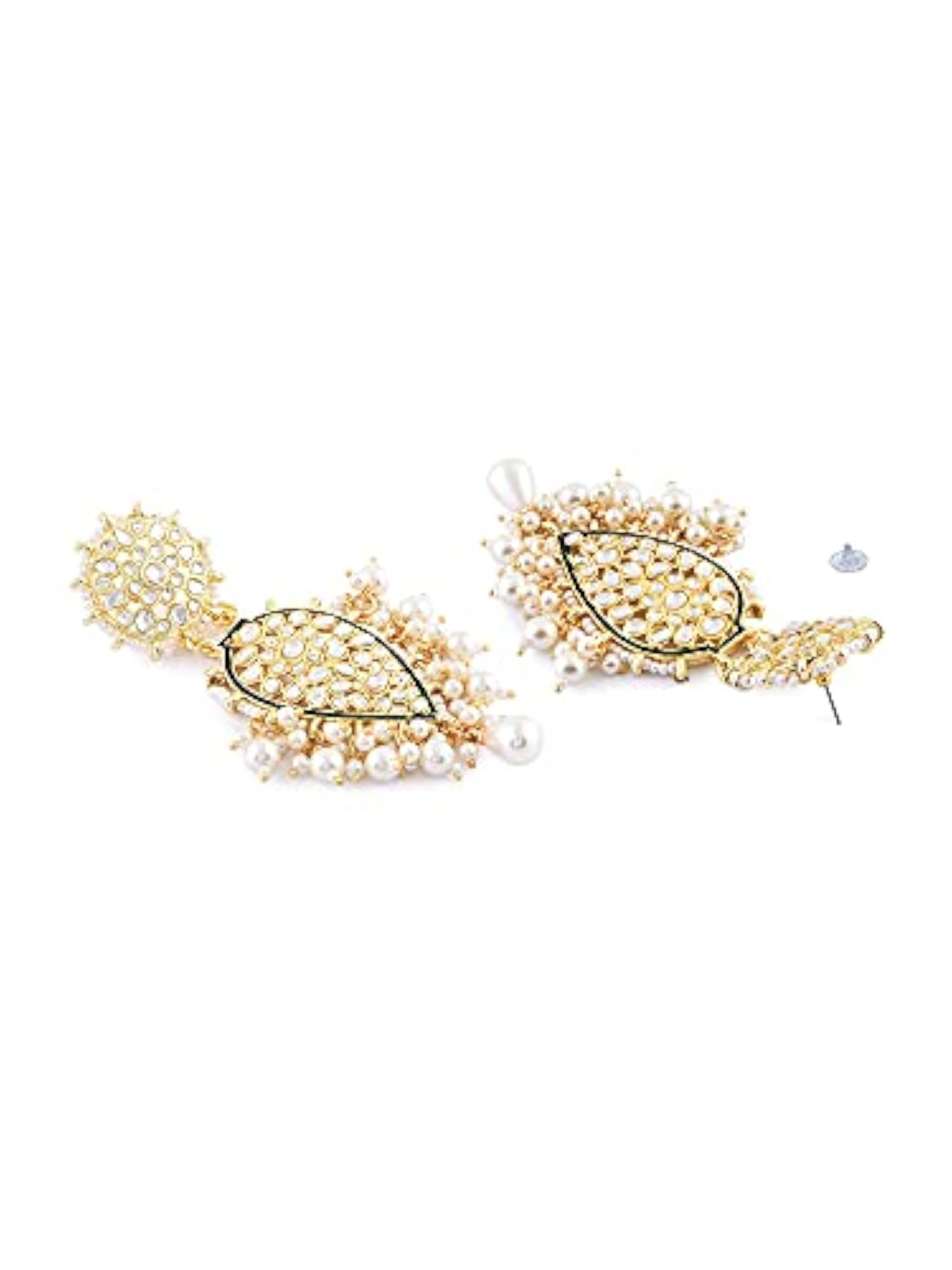 Traditional Kundan Dangle Earring & Maangtikka Set For Women