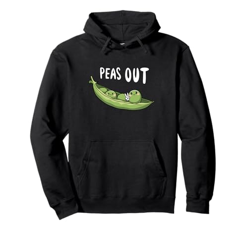 Peas Out Funny Kawaii Peace Signo lindo juego de palabras de Sudadera con Capucha