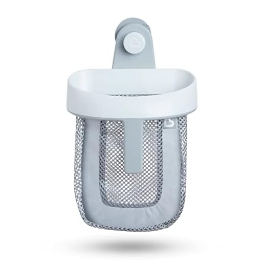 Munchkin Hanging Bath Toy Storage with Quick Drying Mesh, Grey