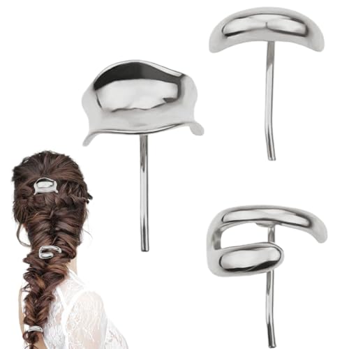 Metal Ponytail Holder Cuff, Fashionable Hair Buckle Cuff, 3X Metal Pony tail Holder H air Clips, Decorative Me tal Ponytail Hair