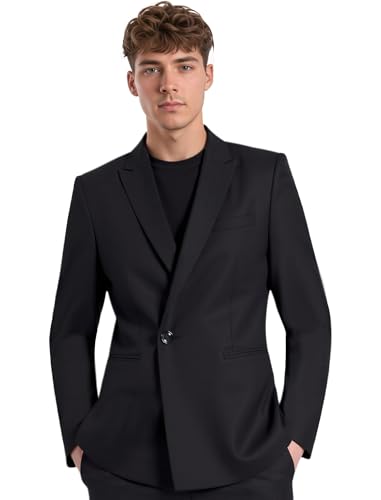 Beninos Mens Sport Coat Casual Blazer Peak Lapel Business Suit Jacket