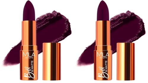 Image of Mila Beaute Bold & Matte Long-Lasting Lipstick | Highly Pigmented Soft Matte Finish | Lightweight & Hydrating with Jojoba Oil | Shade - (Toxic Love 4.2g) (Pack of 2)