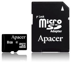 Memory Cards MicroSD Card 8GB COM CLASS 4 w SD ADP