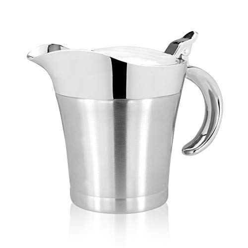 Stainless Steel Gravy Boat - 500ml | Insulated Custard & Cream Server | Thermal Gravy Jug | Milk Jug With Lid | M&W - Image 4