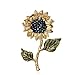 Sunflower Series Handmade Beaded Vintage Mineral Crystal Brooch Brooch Accessories