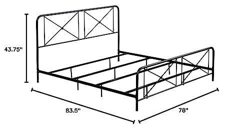 Image of Hillsdale Furniture King Metal Bed with Double X Design Platform, Black