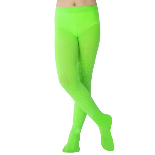 Girls Semi Opaque Footed Tights with Rhinestone Microfiber Ballet Dance leggings Ultra Soft3