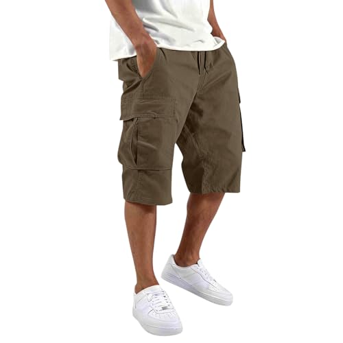 Pantalones Cortos De Trabajo Hombre Deporte Senderismo Montaña Pantalones Cortos Cargo Hombre Militares Casual Verano con Bolsillos Deporte Bermudas Informales Pantalon Corto Verano Playa Pantalón