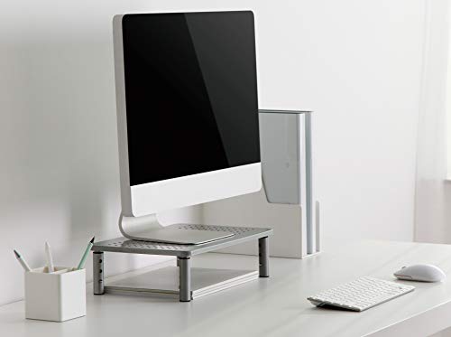 Husky Mounts Adjustable Steel Monitor Stand Riser Ergonomic Vented For Laptop Tv Or Printer. Silver #TOP6