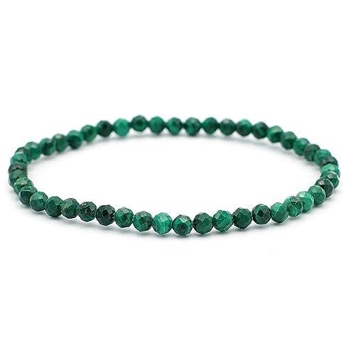 Bracelet perle ronde facettée 4 mm le cadeau artisanal idéal en pierre naturelle