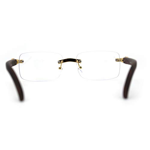 SA106 OG Rhinestone Stud Rimless Rectangle 90s Hip Hop Rapper Eyeglasses4