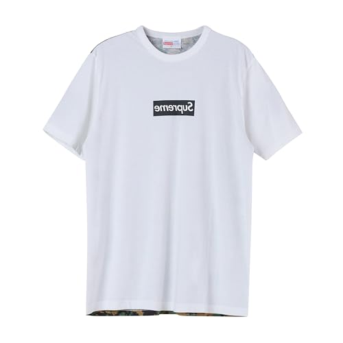 Supreme, Men's Comme Des Garcons Digi Camo Box Logo T-Shirt, XL, White/ Camo